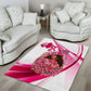 Black Cowgirl Breast Cancer Awareness Area Rug Western Pink Ribbon Butterfly Rose - In October We Wear Pink