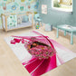 Black Cowgirl Breast Cancer Awareness Area Rug Western Pink Ribbon Butterfly Rose - In October We Wear Pink