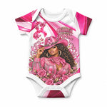 Black Cowgirl Breast Cancer Awareness Baby Onesie Western Pink Ribbon Butterfly Rose - In October We Wear Pink