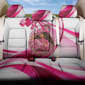 Black Cowgirl Breast Cancer Awareness Back Car Seat Cover Western Pink Ribbon Butterfly Rose - In October We Wear Pink