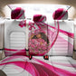 Black Cowgirl Breast Cancer Awareness Back Car Seat Cover Western Pink Ribbon Butterfly Rose - In October We Wear Pink