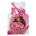 Black Cowgirl Breast Cancer Awareness Basketball Jersey Western Pink Ribbon Butterfly Rose - In October We Wear Pink
