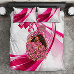 Black Cowgirl Breast Cancer Awareness Bedding Set Western Pink Ribbon Butterfly Rose - In October We Wear Pink