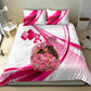 Black Cowgirl Breast Cancer Awareness Bedding Set Western Pink Ribbon Butterfly Rose - In October We Wear Pink