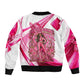 Black Cowgirl Breast Cancer Awareness Bomber Jacket Western Pink Ribbon Butterfly Rose - In October We Wear Pink