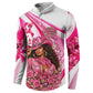 Black Cowgirl Breast Cancer Awareness Button Sweatshirt Western Pink Ribbon Butterfly Rose - In October We Wear Pink