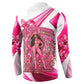 Black Cowgirl Breast Cancer Awareness Button Sweatshirt Western Pink Ribbon Butterfly Rose - In October We Wear Pink