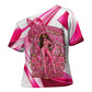 Black Cowgirl Breast Cancer Awareness Cross Shoulder Shirt Western Pink Ribbon Butterfly Rose - In October We Wear Pink