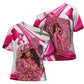 Black Cowgirl Breast Cancer Awareness Cross Shoulder Shirt Western Pink Ribbon Butterfly Rose - In October We Wear Pink