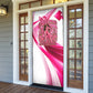 Black Cowgirl Breast Cancer Awareness Door Cover Western Pink Ribbon Butterfly Rose - In October We Wear Pink