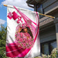 Black Cowgirl Breast Cancer Awareness Garden Flag Western Pink Ribbon Butterfly Rose - In October We Wear Pink