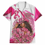 Black Cowgirl Breast Cancer Awareness Hawaiian Shirt Western Pink Ribbon Butterfly Rose - In October We Wear Pink