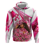 Black Cowgirl Breast Cancer Awareness Hoodie Western Pink Ribbon Butterfly Rose - In October We Wear Pink