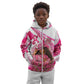 Black Cowgirl Breast Cancer Awareness Kid Hoodie Western Pink Ribbon Butterfly Rose - In October We Wear Pink