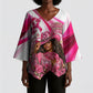 Black Cowgirl Breast Cancer Awareness Kimono Sleeve Blouse Western Pink Ribbon Butterfly Rose - In October We Wear Pink
