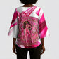 Black Cowgirl Breast Cancer Awareness Kimono Sleeve Blouse Western Pink Ribbon Butterfly Rose - In October We Wear Pink