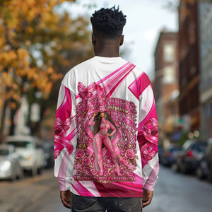 Black Cowgirl Breast Cancer Awareness Long Sleeve Shirt Western Pink Ribbon Butterfly Rose - In October We Wear Pink
