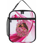 Black Cowgirl Breast Cancer Awareness Lunch Bag Western Pink Ribbon Butterfly Rose - In October We Wear Pink