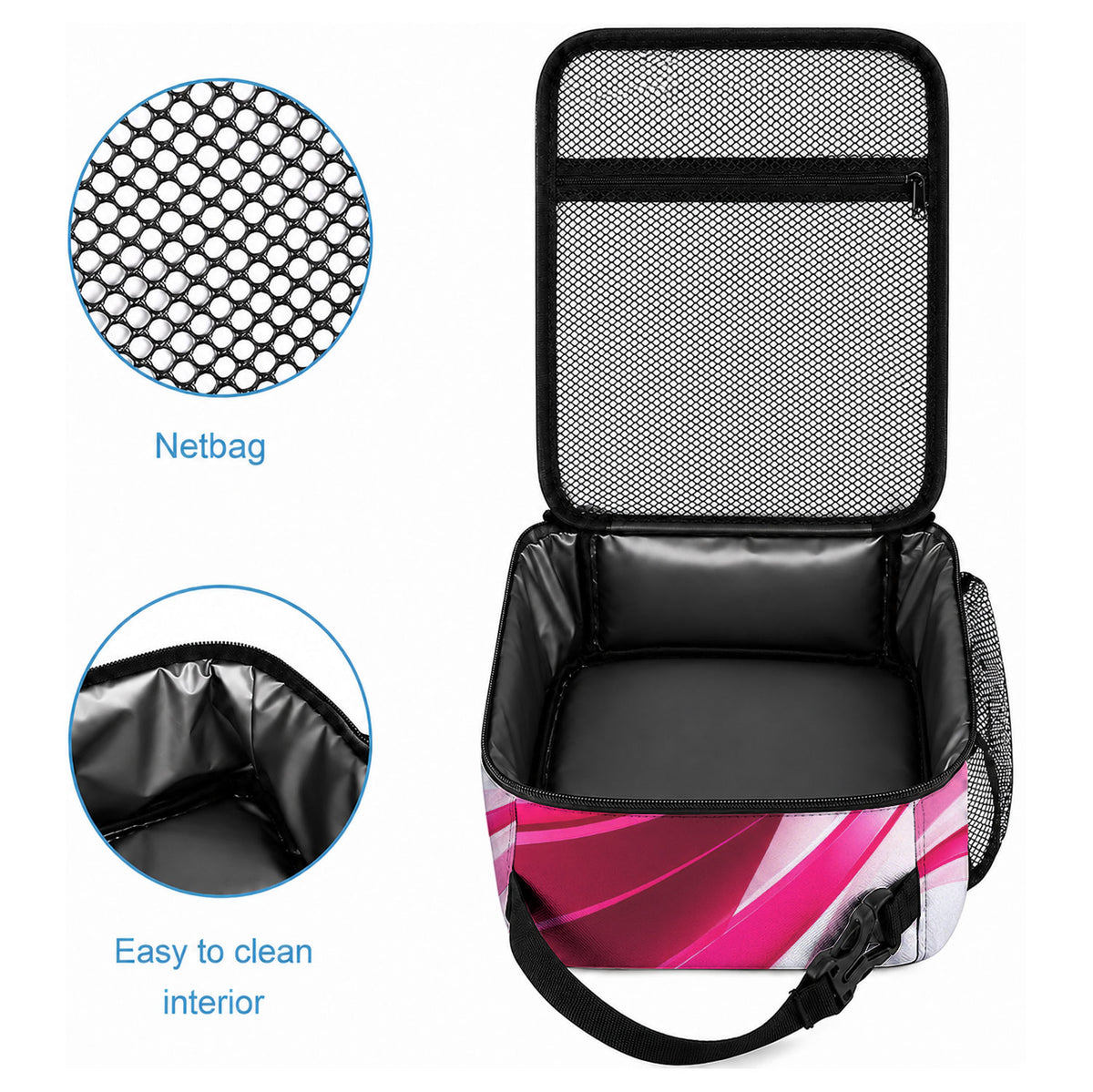 Black Cowgirl Breast Cancer Awareness Lunch Bag Western Pink Ribbon Butterfly Rose - In October We Wear Pink