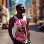 Black Cowgirl Breast Cancer Awareness Men Tank Top Western Pink Ribbon Butterfly Rose - In October We Wear Pink