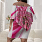 Black Cowgirl Breast Cancer Awareness Off Shoulder Short Dress Western Pink Ribbon Butterfly Rose - In October We Wear Pink