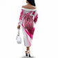 Black Cowgirl Breast Cancer Awareness Off The Shoulder Long Sleeve Dress Western Pink Ribbon Butterfly Rose - In October We Wear Pink