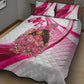 Black Cowgirl Breast Cancer Awareness Quilt Bed Set Western Pink Ribbon Butterfly Rose - In October We Wear Pink