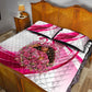 Black Cowgirl Breast Cancer Awareness Quilt Bed Set Western Pink Ribbon Butterfly Rose - In October We Wear Pink