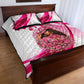 Black Cowgirl Breast Cancer Awareness Quilt Bed Set Western Pink Ribbon Butterfly Rose - In October We Wear Pink