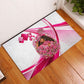 Black Cowgirl Breast Cancer Awareness Rubber Doormat Western Pink Ribbon Butterfly Rose - In October We Wear Pink