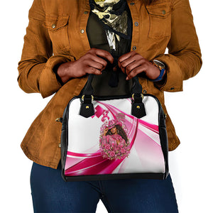Black Cowgirl Breast Cancer Awareness Shoulder Handbag Western Pink Ribbon Butterfly Rose - In October We Wear Pink