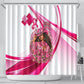 Black Cowgirl Breast Cancer Awareness Shower Curtain Western Pink Ribbon Butterfly Rose - In October We Wear Pink