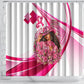 Black Cowgirl Breast Cancer Awareness Shower Curtain Western Pink Ribbon Butterfly Rose - In October We Wear Pink