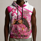 Black Cowgirl Breast Cancer Awareness Sleeveless Hoodie Western Pink Ribbon Butterfly Rose - In October We Wear Pink