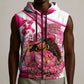 Black Cowgirl Breast Cancer Awareness Sleeveless Zip Hoodie Western Pink Ribbon Butterfly Rose - In October We Wear Pink