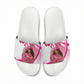 Black Cowgirl Breast Cancer Awareness Slide Sandals Western Pink Ribbon Butterfly Rose - In October We Wear Pink