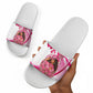 Black Cowgirl Breast Cancer Awareness Slide Sandals Western Pink Ribbon Butterfly Rose - In October We Wear Pink