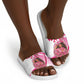 Black Cowgirl Breast Cancer Awareness Slide Sandals Western Pink Ribbon Butterfly Rose - In October We Wear Pink