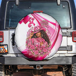 Black Cowgirl Breast Cancer Awareness Spare Tire Cover Western Pink Ribbon Butterfly Rose - In October We Wear Pink