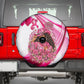 Black Cowgirl Breast Cancer Awareness Spare Tire Cover Western Pink Ribbon Butterfly Rose - In October We Wear Pink