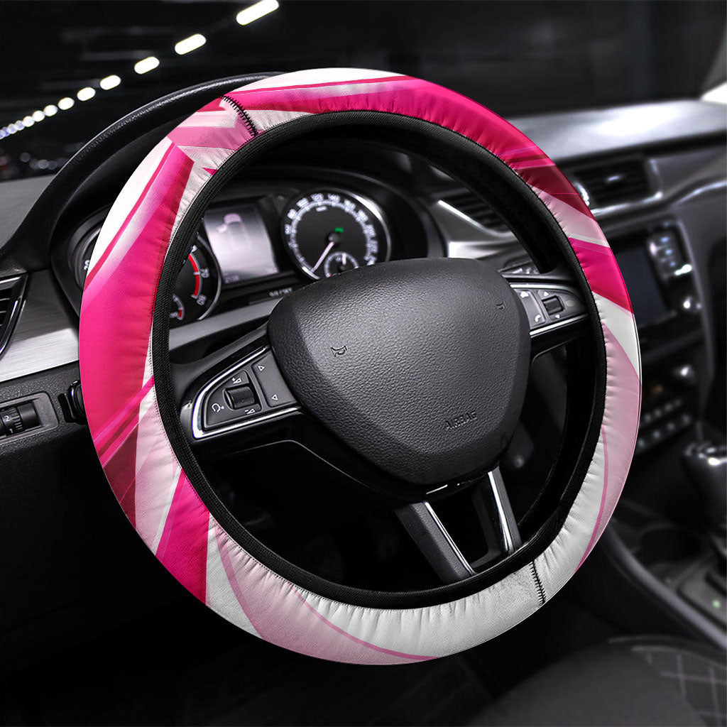Black Cowgirl Breast Cancer Awareness Steering Wheel Cover Western Pink Ribbon Butterfly Rose - In October We Wear Pink