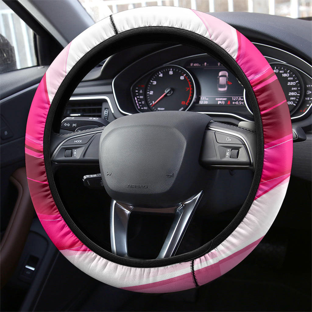 Black Cowgirl Breast Cancer Awareness Steering Wheel Cover Western Pink Ribbon Butterfly Rose - In October We Wear Pink