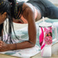 Black Cowgirl Breast Cancer Awareness Tumbler With Handle Western Pink Ribbon Butterfly Rose - In October We Wear Pink