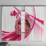 Black Cowgirl Breast Cancer Awareness Window Curtain Western Pink Ribbon Butterfly Rose - In October We Wear Pink
