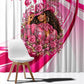 Black Cowgirl Breast Cancer Awareness Window Curtain Western Pink Ribbon Butterfly Rose - In October We Wear Pink