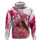 Black Cowgirl Breast Cancer Awareness Zip Hoodie Western Pink Ribbon Butterfly Rose - In October We Wear Pink
