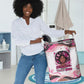 African American Breast Cancer Awareness Queen Laundry Basket Pink Ribbon Floral Butterfly Boxing Gloves Warrior Art