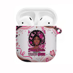 African American Breast Cancer Awareness Queen AirPods Case Pink Ribbon Floral Butterfly Boxing Gloves Warrior Art