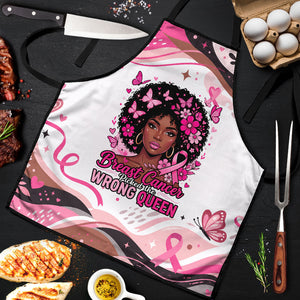 African American Breast Cancer Awareness Queen Apron Pink Ribbon Floral Butterfly Boxing Gloves Warrior Art