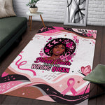 African American Breast Cancer Awareness Queen Area Rug Pink Ribbon Floral Butterfly Boxing Gloves Warrior Art